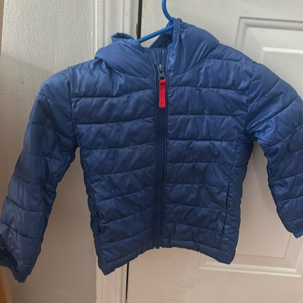 Primary Blue puffer jacket size 3